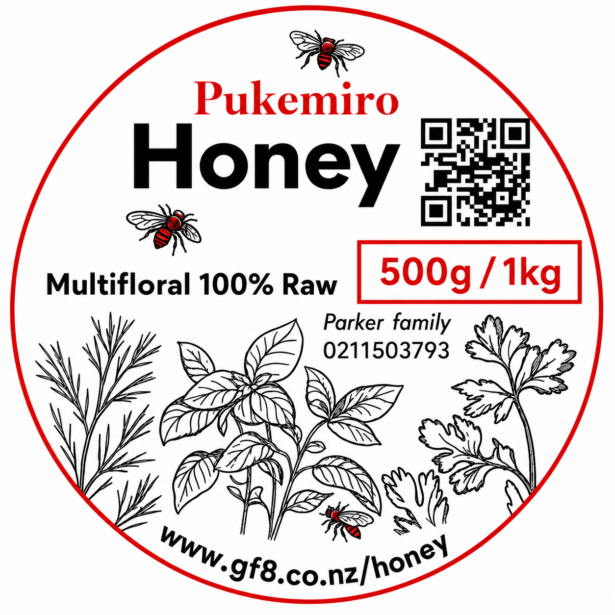 Pukemiro Honey — multifloral 100% raw honey